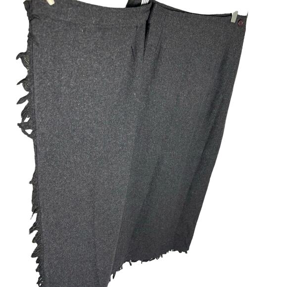 Austin Clothing Company Womens Gray Wool Blend Midi Wrap Skirt Fringe Size Small - Picture 4 of 7